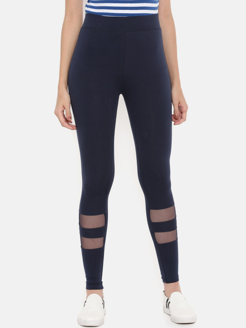 

De Moza Women Navy Blue Solid Leggings