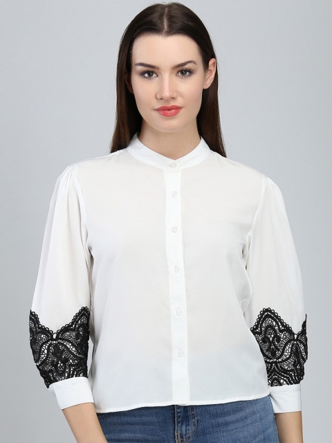 

LA LOFT Women White Regular Fit Solid Casual Shirt