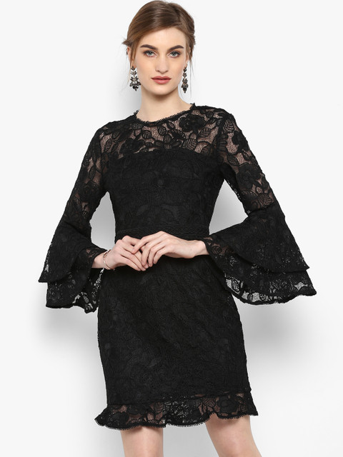 

Forever New Women Black Solid Sheath Dress
