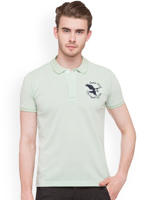 

Status Quo Men Green Solid Polo Collar T-shirt