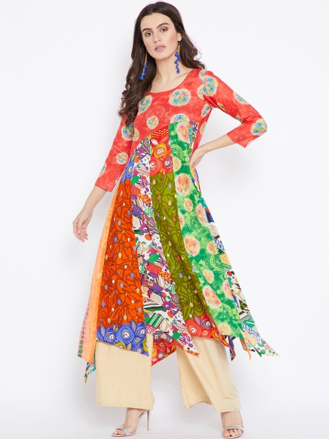 

AgrohA Women Multicoloured Printed Anarkali Kurta, Multi