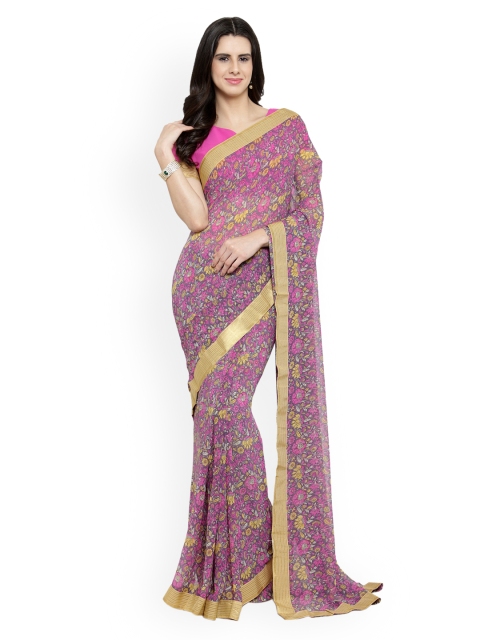

Shaily Purple Printed Pure Georgette Saree