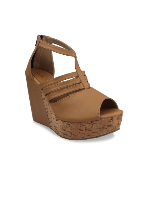 

pelle albero Women Khaki Solid Peep Toes