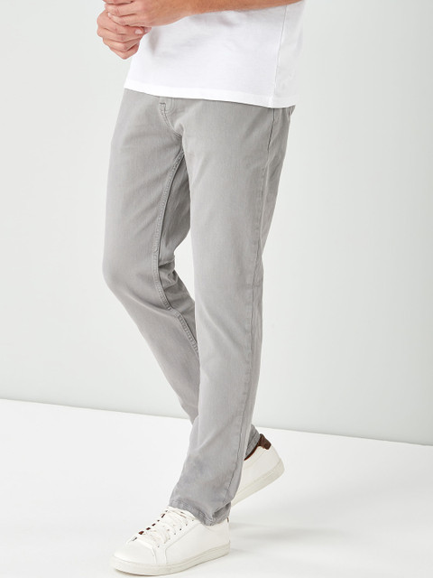 

next Men Grey Slim Fit Mid-Rise Clean Look Stretchable Jeans