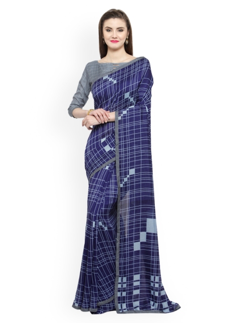 

Shaily Blue & Grey Silk Cotton Printed Saree