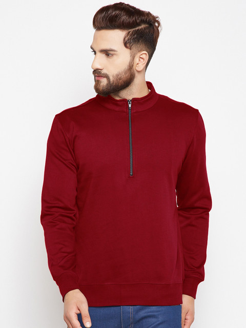 

Hancock Men Maroon Solid Sweatshirt