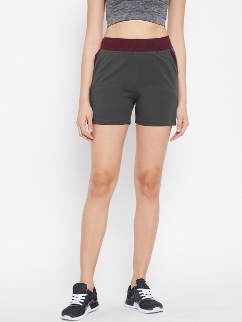 

C9 AIRWEAR Women Grey Solid Regular Fit Sports Shorts