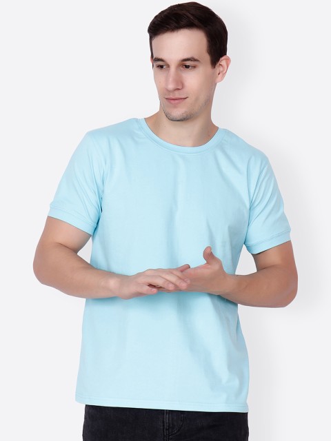 

Cation Men Blue Solid Round Neck T-shirt