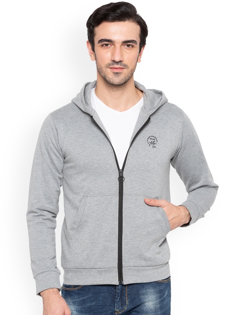 

Status Quo Men Grey Solid Hooded Sweatshirt