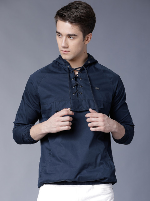 

LOCOMOTIVE Men Navy Blue Solid Bomber