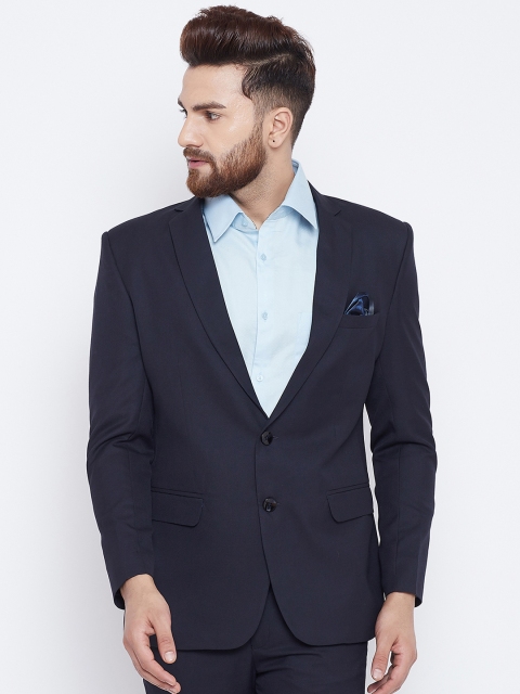 

Canary London Men Navy Blue Solid Slim Fit Single-Breasted Blazer