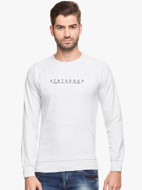 

Status Quo Men White Printed Slim Fit Sweatshirt