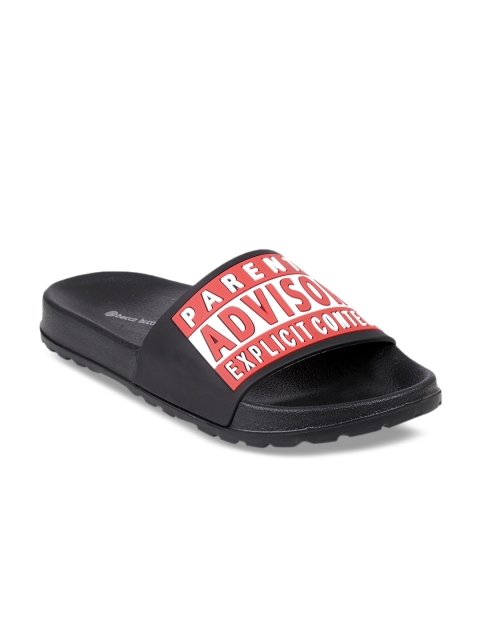 

bacca bucci Men Black Printed Sliders