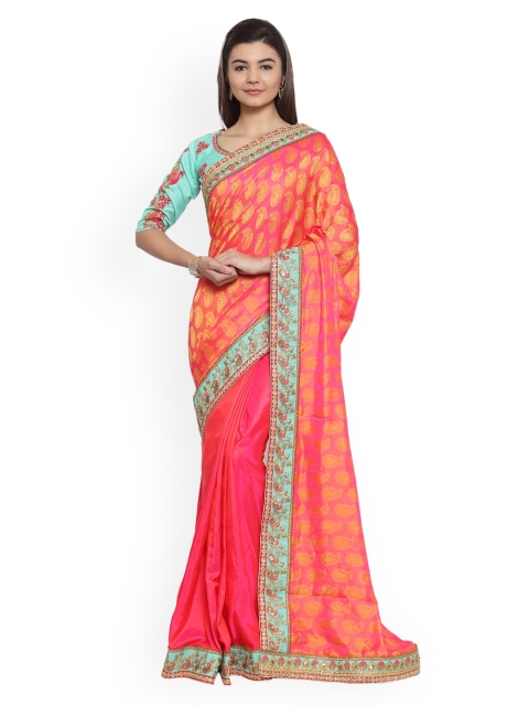 

Shaily Pink Embroidered Pure Silk Saree
