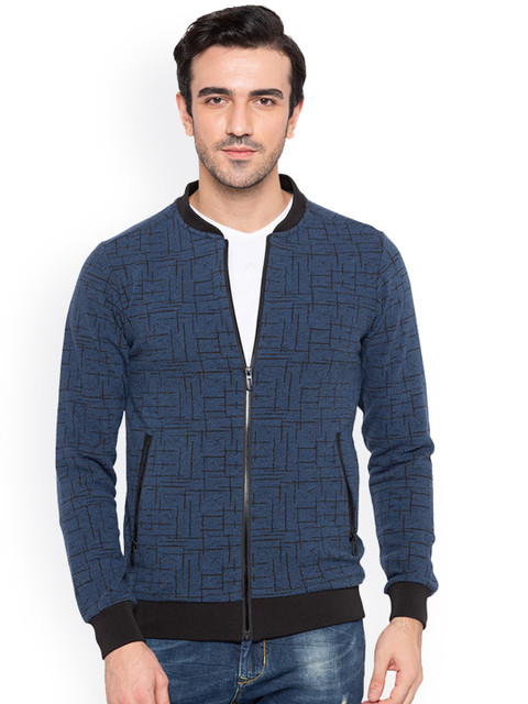 

Status Quo Men Blue Checked Slim Fit Sweatshirt
