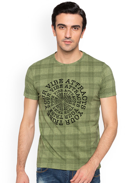 

Status Quo Men Green Printed Round Neck T-shirt