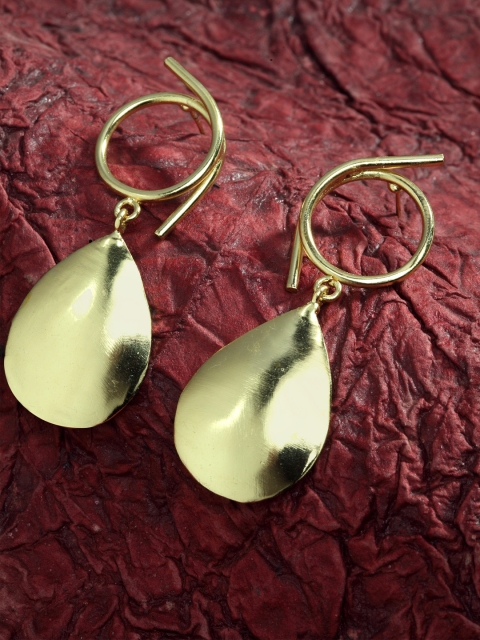 

SASSAFRAS Women Gold-Toned Contemporary Drop Earrings