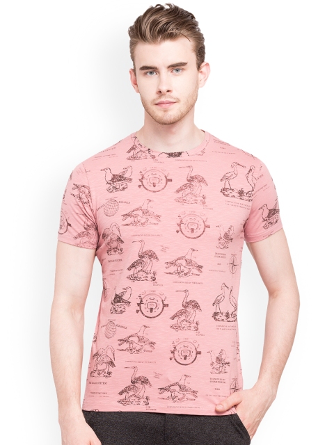 

Status Quo Men Pink Printed Round Neck T-shirt