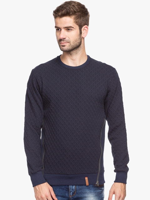 

Status Quo Men Blue Self Design Slim Fit Sweatshirt