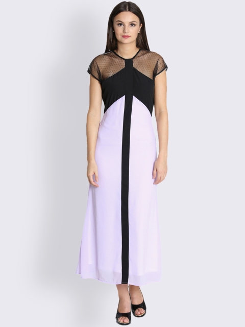 

LA LOFT Women Lavender Colourblocked Maxi Dress