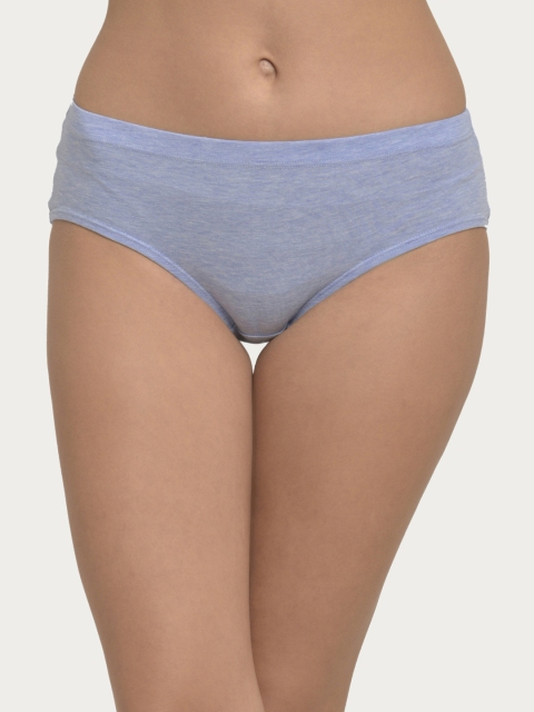 

Clovia Women Blue Solid Mid-Rise Hipster Briefs PN2800P03XL