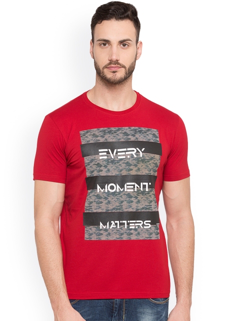 

Status Quo Men Red Printed Round Neck T-shirt