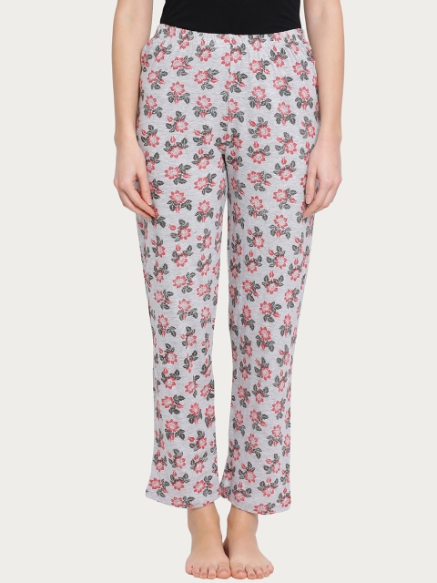 

Clovia Women Grey & Red Printed Pyjamas LB0163P05M