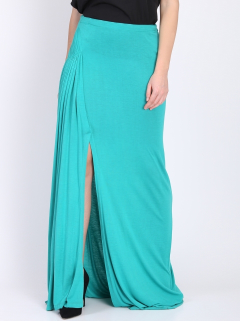 

Women Sea Green Flared Maxi Skirt