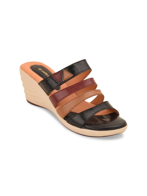 

pelle albero Women Black & Brown Colourblocked Sandals