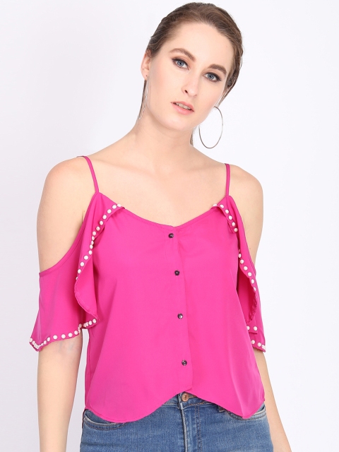 

LA LOFT Women Pink Regular Fit Solid Casual Shirt