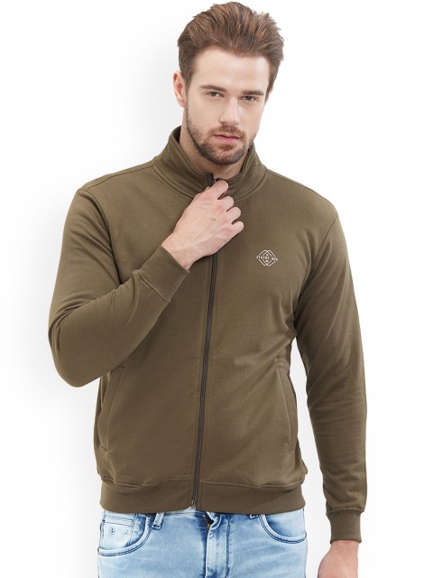 

Status Quo Men Olive Green Solid Sweatshirt