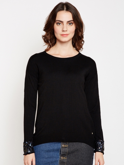 

Taanz Women Black Solid Pullover