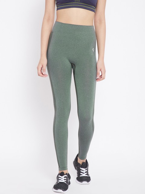 

C9 Women Olive Green Solid Slim Fit Track Pants