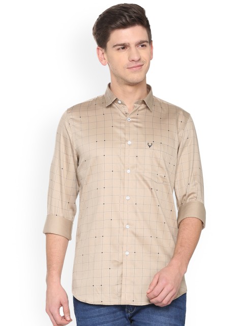 

Allen Solly Men Brown Slim Fit Checked Casual Shirt