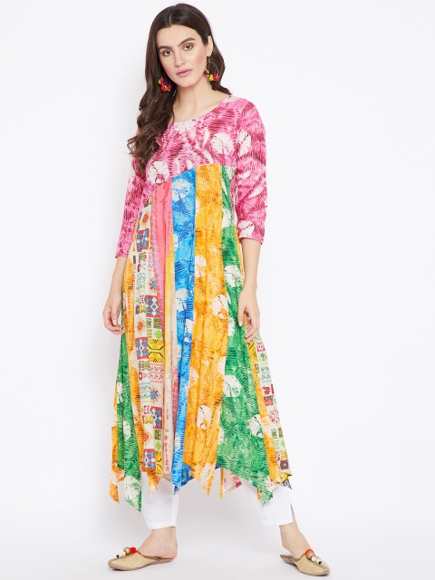 

AgrohA Women Multicoloured Printed Anarkali Kurta, Multi