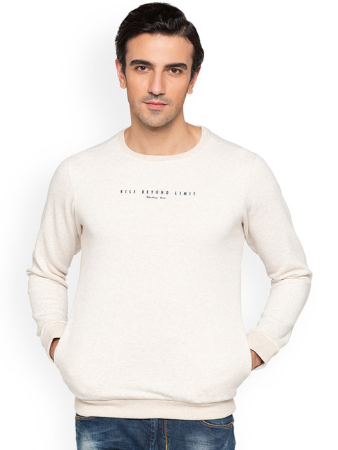 

Status Quo Men Beige Solid Sweatshirt