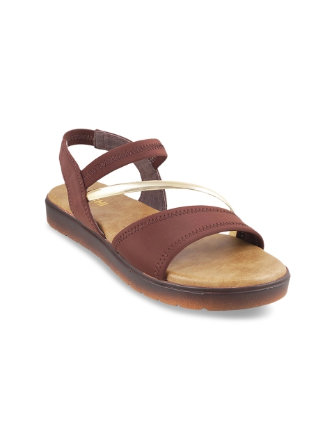 

Mochi Women Maroon Solid Synthetic Open Toe Flats