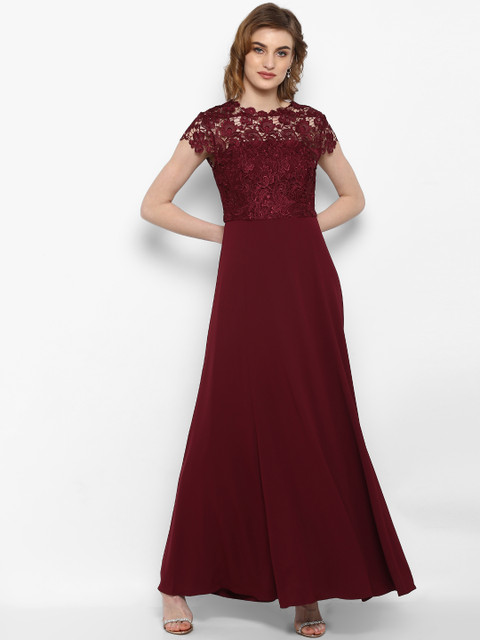 

Forever New Women Red Solid Maxi Dress