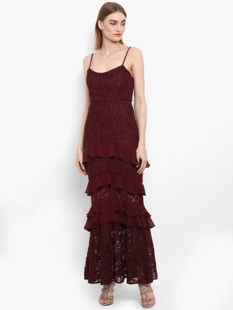 

Forever New Women Red Solid Maxi Dress