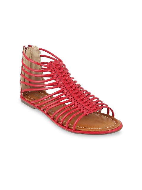 

Metro Women Red Solid Synthetic Gladiators