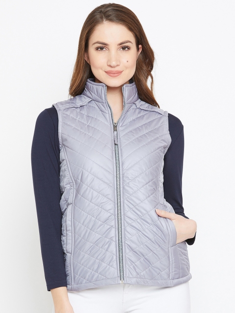 

Zastraa Women Grey Solid Lightweight Puffer Jacket