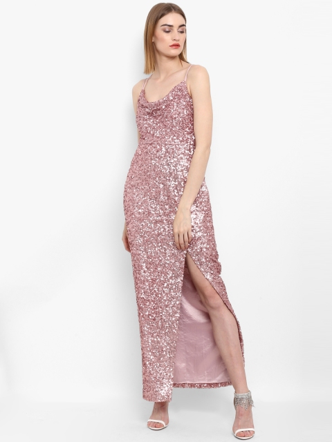 

Forever New Women Pink Solid Maxi Dress