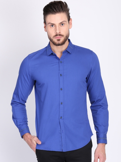 

LA LOFT Men Blue Solid Shirt