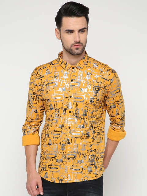 

SHOWOFF Men Yellow Slim Fit Printed Casual Shirt