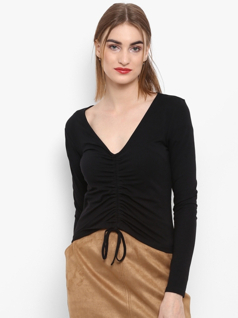 

Forever New Women Black Solid Fitted Top