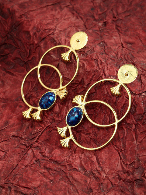 

DIVA WALK Gold-Toned Contemporary Drop Earrings