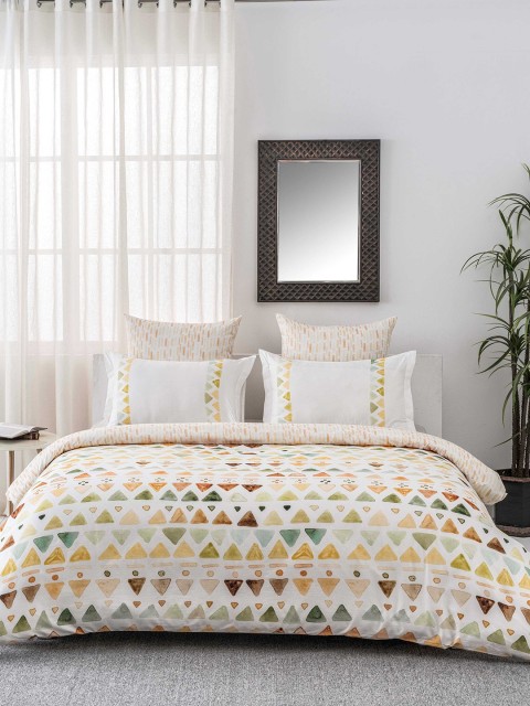 

DDecor White & Yellow Geometric Mild Winter 150 GSM Double Bed Comforter