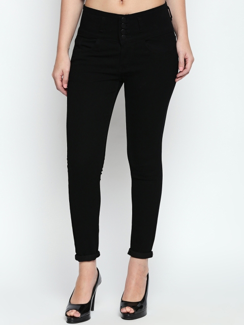 

PURPLE WATER Women Black Slim Fit Mid-Rise Clean Look Stretchable Jeans