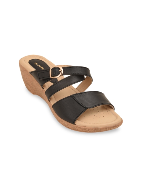 

pelle albero Women Black Solid Sandals