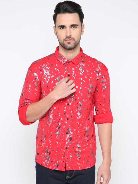 

SHOWOFF Men Coral & Red Slim Fit Printed Casual Shirt